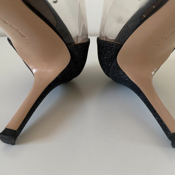 🇮🇹 Made in Italy - Gianvito Rossi Leather | PVC Glitter Plexi Pumps - Picture 11 of 17